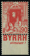 Neuf Sans Charnière N° 137Aa, 90c Rouge, Bande Pub Byrrh, Superbe - Sonstige & Ohne Zuordnung