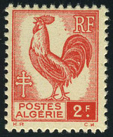 Neuf Sans Charnière N° 220b, 2f Rouge Coq, Impression Recto/verso, TB - Maury - Sonstige & Ohne Zuordnung