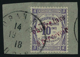 Fragment N° 1a, 10c Surcharge Rouge Obl Sur Frgt, Signé Marquelet - Sonstige & Ohne Zuordnung