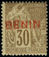 Neuf Sans Charnière N° 9A, 30c Brun, Surcharge Rouge Type IV, Non-émis, TB, Signé Calves - Autres & Non Classés