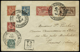 Lettre Timbres Du Levant Français N° 13, 14, 15, 19 Et 20 Sur LR Avec Cachet De Castellorizo, Pour Vanves, Arrivée Au Ve - Other & Unclassified