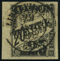 Oblitéré N° 13, 25 S/20c Noir, CàD Central, BdF, SUPERBE, Signé Marquelet - Autres & Non Classés