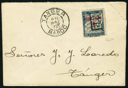 Lettre N° 18, 5c Sur 5c PP Sur L. Petite Enveloppe, Càd Tanger 10 Oct 03, Pour Tanger, T.B. Signé Calves. Cote Maury - Autres & Non Classés