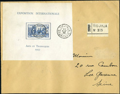 Lettre N° 1, Le Bloc Expo De Paris, Seul Sur Lettre Recommandée De Tidjikja (13.5.38) Pour La Garenne-Colombes, Càd De T - Sonstige & Ohne Zuordnung