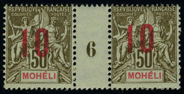 Neuf Sans Charnière N° 22, 10 Sur 50c Paire Millésime 6 T.B. Maury - Otros & Sin Clasificación