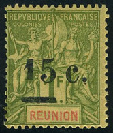 Neuf Avec Charnière N° 55b, 15c S/1F Olive, 1 Plus Petit Que 5, TB - Autres & Non Classés