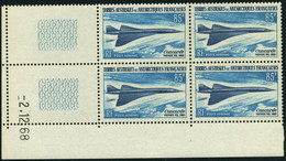 Neuf Sans Charnière N° 19, 85F Concorde, Bloc De 4 Coin Daté 2/12/68, TB - Other & Unclassified