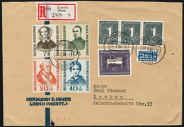 Lettre N°98/101 + N°102x3 Et 105 S/L.R. De Lorch (27.3.56) Pour Bochum Avec Arrivée. T.B. - Sonstige & Ohne Zuordnung