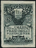 Neuf Avec Charnière N°48. 15c Ardoise, Non-dentelé, TB, Sassone 48a : 200 € - Otros & Sin Clasificación