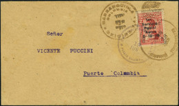 Lettre N° 1, 2c Rouge Carminé S/L De Baranquilla à Puerto Colombia, TB - Sonstige & Ohne Zuordnung