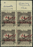 Neuf Sans Charnière N° 273, 20 Brun Foncé, Bloc De 4 Surcharge Fils En Noir, TB, Rare - S.G. 406a - Altri & Non Classificati