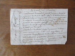 17 AOUT 1750 G.DE POITIERS HUIT  DEN. MANUSCRIT M. JACQUES CAILLAUD PROCUREUR DE MESSIRE CLAUDE ALEXIS DELABARRE L - Algemene Zegels