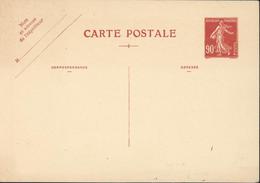 Entier CP Semeuse Camée Rouge Sans Date 90 Ct Storch T1a P176 Cote 110 € - Standaardpostkaarten En TSC (Voor 1995)