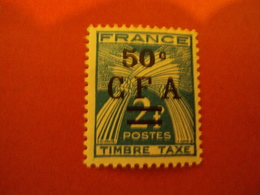 CFA - Réunion , TAXES  Neuf N°    37  Charniere"   Gerbes De Blé 50c  Bleu Clair  "       Net   0.30   Photo    2 - Timbres-taxe