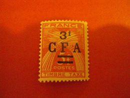 CFA - Réunion , TAXES  Neuf N°   40-   ++ "   Gerbes De Blé 3 F Rouge "       Net   5   Photo    1 - Timbres-taxe