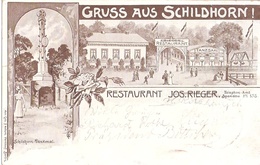 BERLIN Grunewald Restaurant SCHILDHORN Tel Amt Spandau Braun Litho 4.5.1898 Gelaufen - Spandau