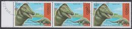 1993. Prähistorische Tiere.. Dinosaur. 3-strip Brachiosaurus 120 F.  (Michel 1400) - JF320321 - Oblitérés