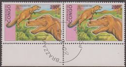 1993. Prähistorische Tiere.. Dinosaur. Pair Tyrannosaurus 200 F.  (Michel 1401) - JF320334 - Oblitérés