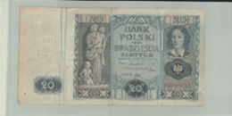 Billet De Banque  Pologne 20 Złotych 1936 Bank Polski  1936 R -Janv 2020  Clas Gera - Pologne