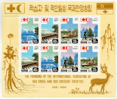 KOREA  DEL  NORD    RED  CROSS  AND  CRESCENT  SOCIETIES     1994     SHEET WITH 8 STAMPS  MNH ** - Corea Del Nord