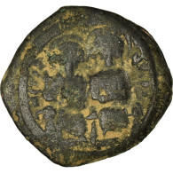 Monnaie, Justin II, Demi-Follis, 569-570, Constantinople, TB, Cuivre, Sear:361 - Byzantinische Münzen