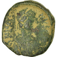 Monnaie, Justin I, Follis, 518-527, Constantinople, TB, Cuivre, Sear:63 - Bizantine