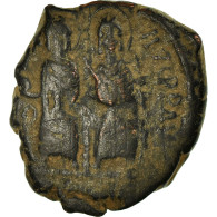 Monnaie, Justin II, Demi-Follis, 568-569, Thessalonique, TB+, Cuivre, Sear:365 - Byzantinische Münzen