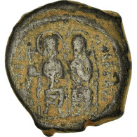Monnaie, Justin II, Demi-Follis, 568-569, Thessalonique, TB+, Cuivre, Sear:365 - Byzantinische Münzen