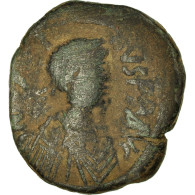 Monnaie, Justin I, Follis, 518-527, Constantinople, TB+, Cuivre, Sear:62 - Byzantines