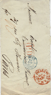 1868- Enveloppe D'Allemagne Avec Entrée : 2 TOUR-T 2 ERQUELINES   Bleu - Entry Postmarks