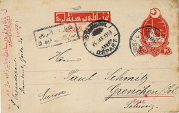 1918- Postal Postcard From Istanbul  To Switzerland - Briefe U. Dokumente