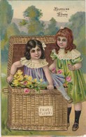 CARTE FANTAISIE  ENFANCE  -HEUREUSE ANNEE -   GAUFREE - Cartes Humoristiques