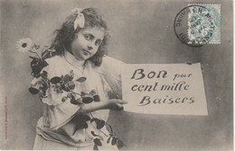 CARTE FANTAISIE - BERGERET-   ENFANCE  -BON POUR CENT MILLE BAISERS - Cartoline Umoristiche