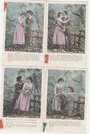 CARTE FANTAISIE COUPLE - SERIE DE 6  CARTES-  ELLE ET LUI - Coppie