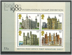 Great Britain 1978 Stamp Exhibition London '80, Architecture, Mi Bloc 1, MNH(**) - Unclassified