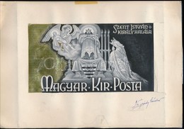 1938 Légrády Sándor Szent István Király Halála Bélyegterv, A Tervező Aláírásával - Otros & Sin Clasificación