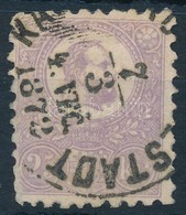 O 1871 Kőnyomat 25kr Ibolya Színű Bélyeg Pénzutalvány Bélyegzéssel (45.000) (bal Oldalon Rövid Fogak / Short Perfs.) - Otros & Sin Clasificación