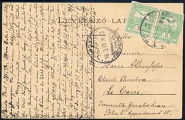 1912 Képeslap Turul 2 X 5f Bérmentesítéssel Egyiptomba Küldve, 'PORT SAID-CAIRO FOREIGN MAILS' Kétnyelvű érkezési Bélyeg - Otros & Sin Clasificación