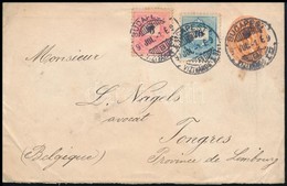 1897 5kr Díjjegyes Boríték Színes Számú 10kr + Fekete Számú 5kr Kiegészítéssel 'BUDAPEST VIZIVÁROS I.SZ.' - 'TONGRES' - Otros & Sin Clasificación