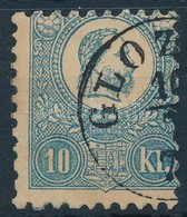 O 1871 Kőnyomat 10kr  Mindkét Irányban Képbe Fogazott Bélyeg (26.500) 'GLOZ(SÁN)' (Gudlin 300 Pont) - Otros & Sin Clasificación