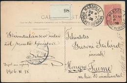 1903 Képeslap Franciaországból A ZRÍNYI Hajóról, A Képoldalon Hajóbélyegzéssel / Postcard From France 'S.S. ZRINYI' - Sonstige & Ohne Zuordnung