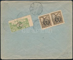 Debrecen 1920 Ajánlott Levél 2 X 20f + 60f Bérmentesítéssel, Cenzúrázva - Otros & Sin Clasificación