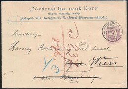 1896 Herceg Eszterházy Pálnak Címzett Helyi Nyomatvány Boríték, Becsbe Utánküldve - Otros & Sin Clasificación