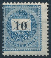 * 1889 10kr 'E' Erős Elfogazás, Eltolódott értékszm, Nyomáshiány A Jobb Felső Sarokban - Otros & Sin Clasificación