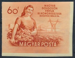 ** 1954 MDP Kongresszus ívsarki Vágott Bélyeg (8.000) - Otros & Sin Clasificación