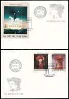 1990 Bélyegnap (63.) Vágott Sor + Vágott Blokk 2 Db FDC-n (10.000) - Otros & Sin Clasificación