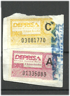 Spain Or South America   Labels  "Deprisa Evis Contra Reloj"  - Two With Cancellation - Special Delivery