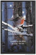 Vignettes De Noël Du Danemark 2016 Carnet De 30 Avec Oiseaux - Variedades Y Curiosidades