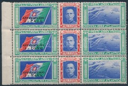 ** Olaszország 1933 Róma Chicago Repülés 1 értéke Mi 446 összefüggő 3 Csík PELL, LONG, NANN Pilótanevekkel (Mi EUR 750.- - Otros & Sin Clasificación