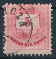 O 1881 5kr Alacsonyra Fogazott Bélyeg, Karccal - Other & Unclassified